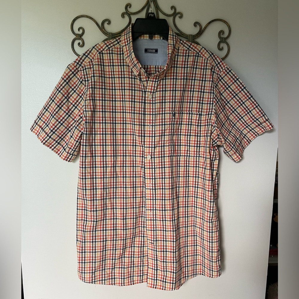 IZOD Men's Multicolor Plaid Shirt, Size L